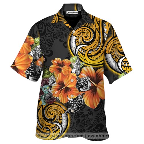 Amazing Polynesian Turtle Hibiscus Hawaiian Shirt Set Unisex - Picture 1 of 4