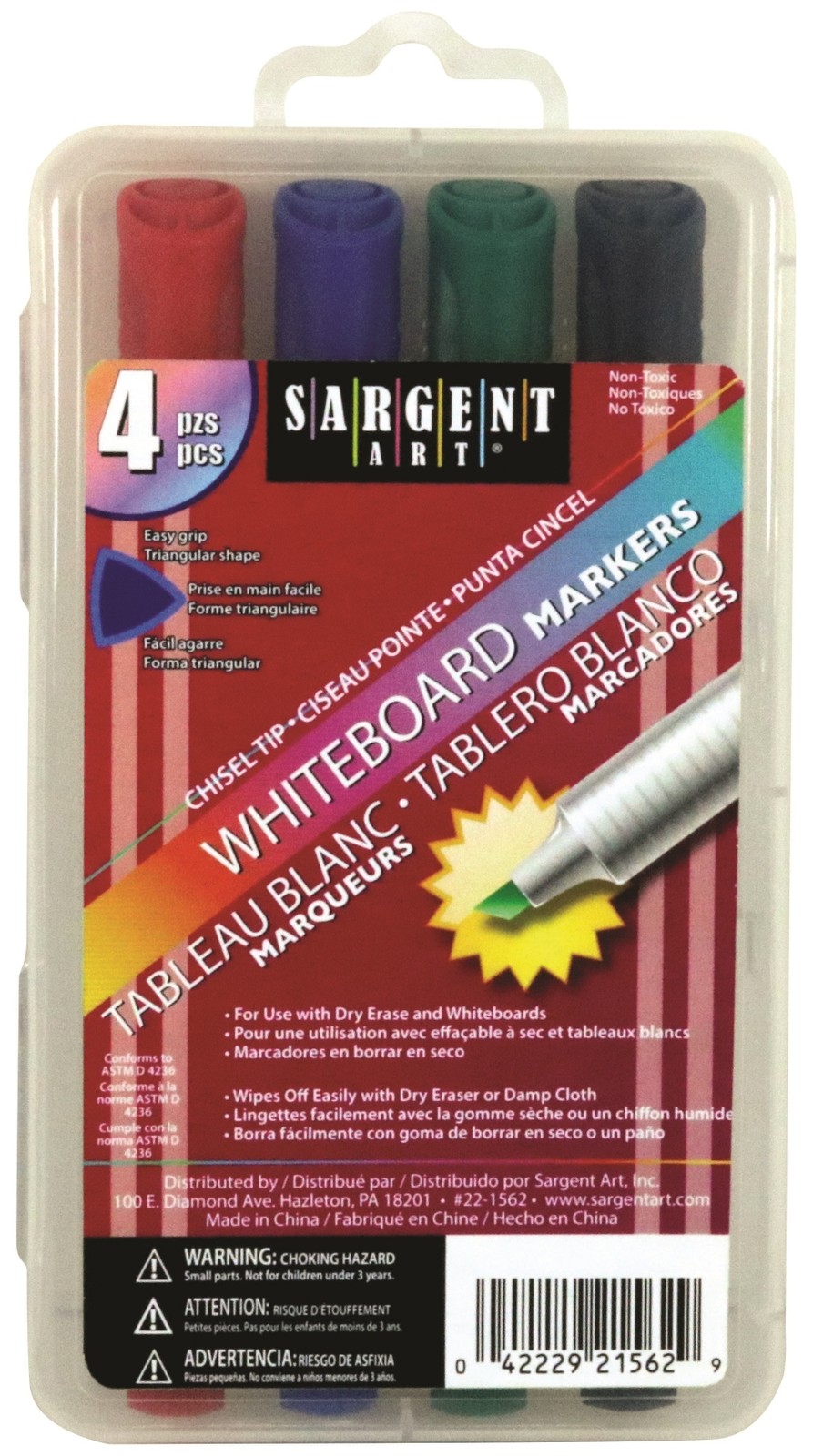 - Broad Chisel Tip - 4 Assorted Colors