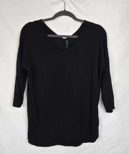 Tahari Peruvian V-Neck Dolman Minimalist Boxy Solid Comfy Top sz Medium 