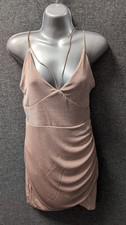 Boohoo Rachel Double Strap Bodycon Dress Rose UK 10 LN062 LL 24