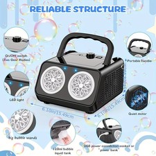 Automatic Bubble Machine Upgrade Bubble Blower with 2 Fans, 20000 Bubbles