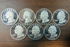 1992-S–1998-S Silver Proof Washington Quarter Lot, 7 Coins!