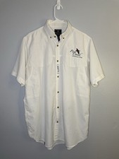 Beretta Shooting Shirt Mens Large White Polo Logo Padded Shoulder Hunting