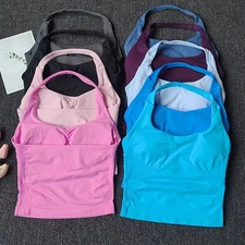 Halter Sports Bra Women's Shockproof Running Yoga Fitness Workout Top Bras