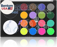 Face Body Paint 18 Colors, Water Based Face Painting Kit with Large White Black