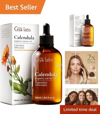 1 Fl Oz Pure Calendula Oil - Gentle Hydration for Skin, Scalp, and Hair Growth