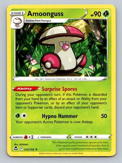 2022 Pokemon Card Silver Tempest Amoonguss 12/195