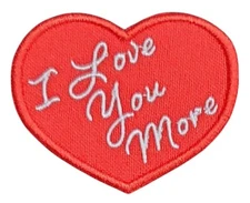 Valentines I Love You Heart Embroidered Iron On Patch 2.4" x 2.0" Wife Husband