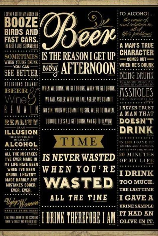 Drinking Quotes - Maxi Poster 61 x 91.5 cm new and sealed