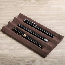 Luxury Leather Pen Tray 2/3 Slots Pens Holder Velvet Pen Display Stand Organizer