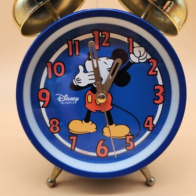 Disney Quartz Sleepy Yawning Mickey Mouse Cobalt Blue Clock | eBay