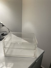 Acrylic Organiser Makeup Vanity 2 Draws Clear Bathroom Storage