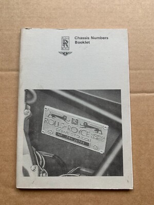 Rolls Royce Bentley Chassis Numbers Booklet Manual Technical Data 1980