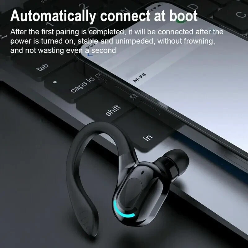 Casque Bluetooth sans fil noir 5.1 avec micro intégré kit mains libres