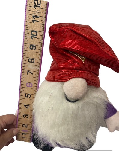 Linzy Plush Gnome 11" Valentines Toy Heart Theme Green With Pink Hat - Picture 7 of 9