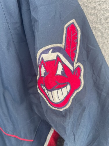 MAJESTIC Vintage 1/2 Zip Sweater Men's Large CLEVELAND INDIANS Jacket LOGO MLB - Picture 5 of 16
