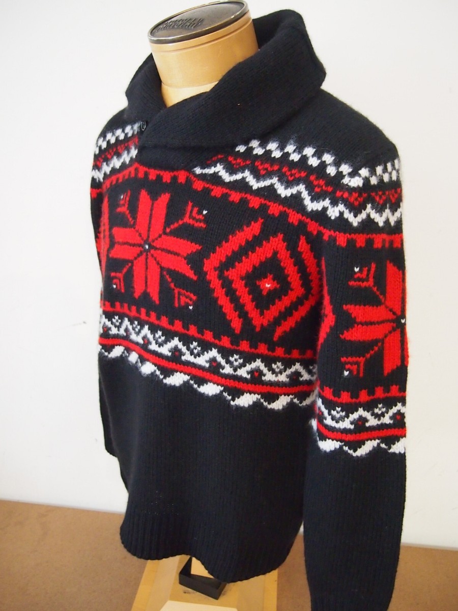 Ralph Lauren Purple Label Cashmere Shawl Collar Nordic Sweater NWT