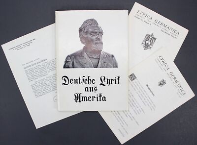 Deutsche Lyrik Aus Amerika German Poetry in America 1969 LYRICA Germanica HC DJ