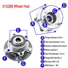 1x Front Wheel Bearing Hub fit 03-09 Nissan 350Z / 2004-06 Infiniti G35 3.5L RWD
