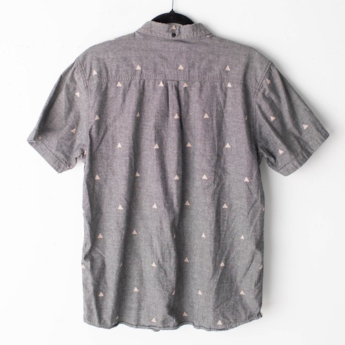 Rip Curl Men's Medium Button Down Grey Short Sleeve Shirt - Picture 6 of 8