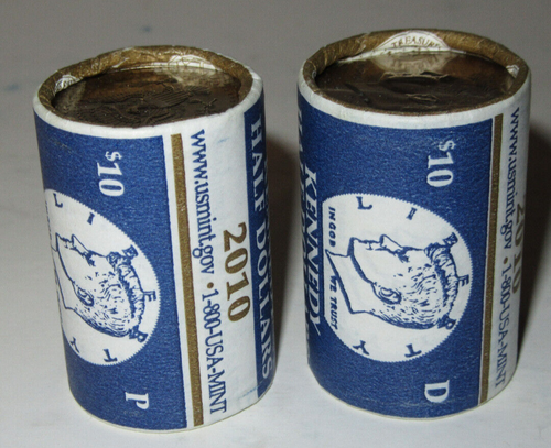 2010-P&D Kennedy Half Dollar Münzrollen (40 Münzen insgesamt) 10 $ pro Rolle - Bild 3 von 5