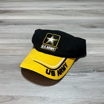 United States Army Strapback Hat Black Yellow Baseball Cap