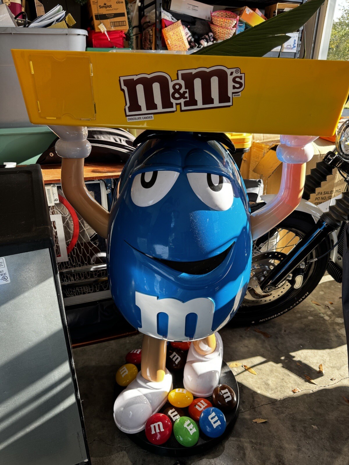 Blue M M Guy Store Display With Tray On Wheels LIFE SIZE EBay blue-m-m-guy-store-display-with-tray-on-wheels-life-size-ebay