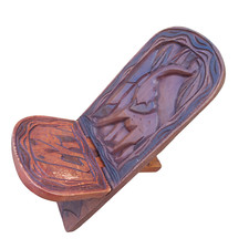 Vintage African Tribal Handcarved Hardwood Palaver Birthing Chair Furniture