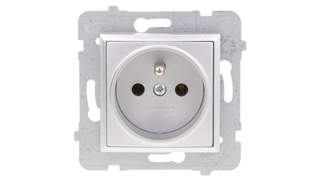 ARIA Single socket w/u silver GP-1UZ/m/18 /T2UK