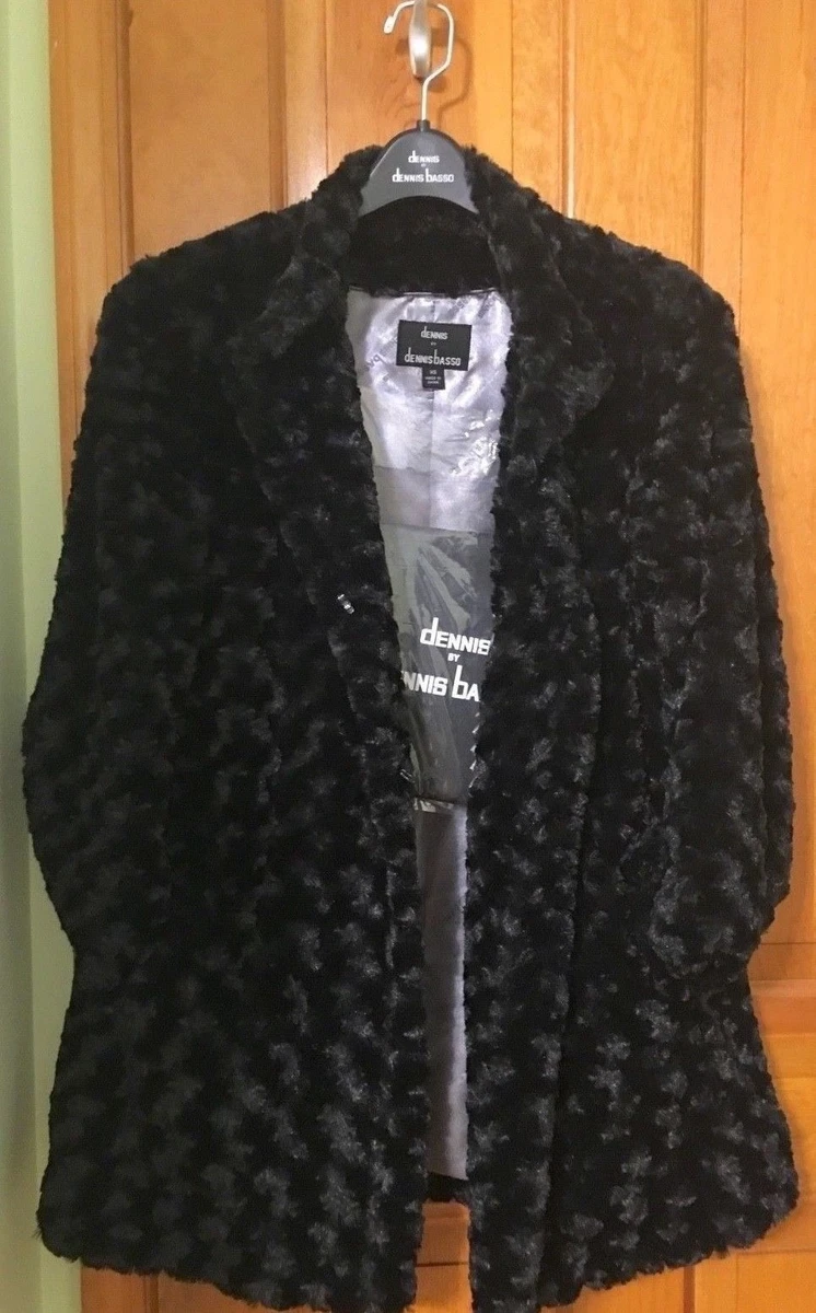 Dennis basso white top faux fur coat