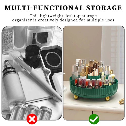 Makeup Brush Holder Desktop Storage Box Luxury 360° Rotating Container 1 PC - Picture 4 of 7