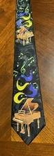 Steven Harris Black Tie Piano Theme Men's Hand Made Novelty Musical Notes
