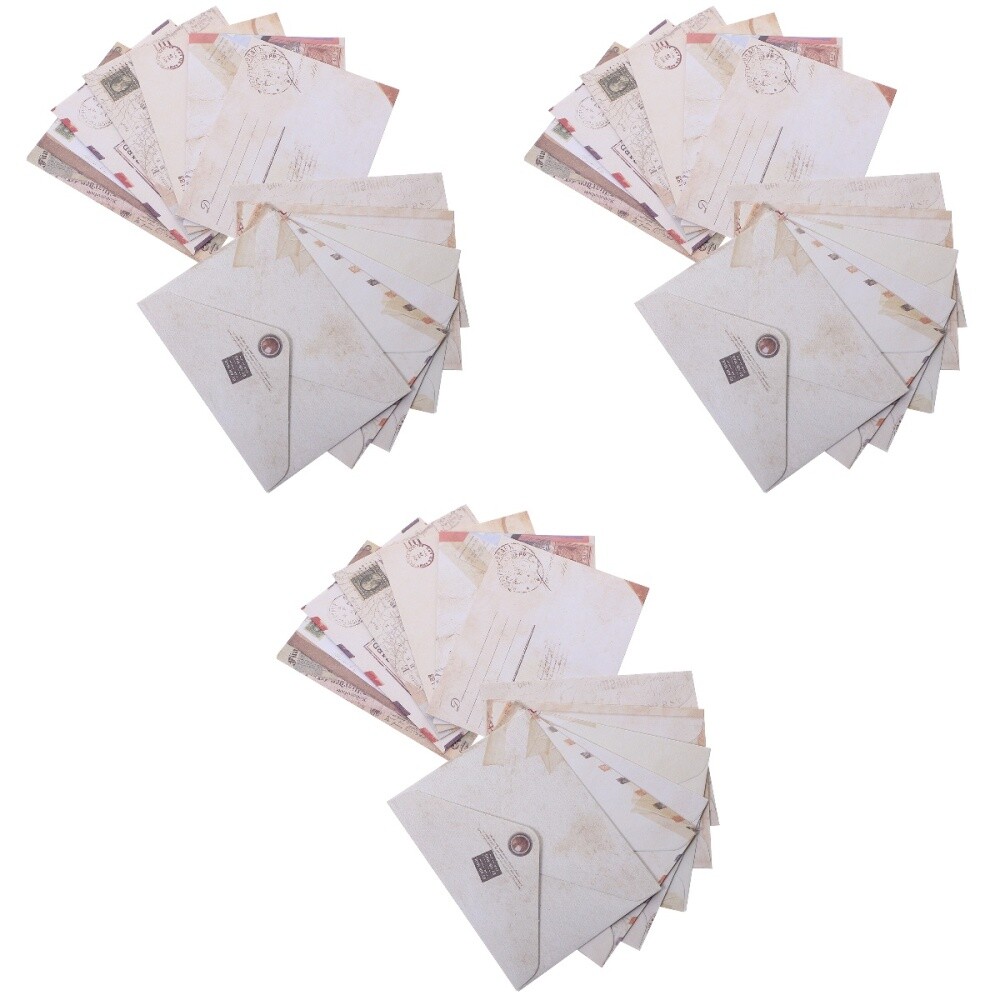 MDDZ Mini Vintage Umschläge Set – 60 Stück, 12 Designs, 9,5 X 7,5 Cm, Retro Kraftpapier Für Karten & Briefe