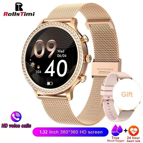 Elegante Damen-Smartwatch – Bluetooth, Fitness, Blutdruck, wasserdicht - Zdjęcie 16 z 17