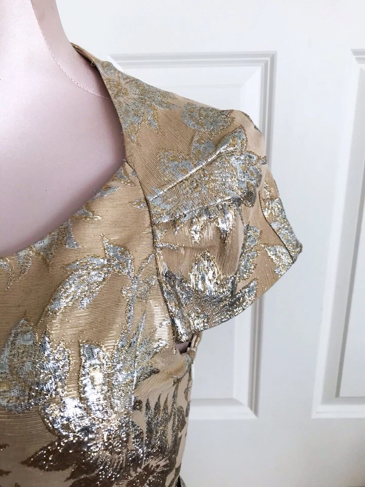 Vestido Marc by Marc Jacobs Jacquard Girasol Dorado Talla 2 Dorado/Plateado Foto 3 de 4