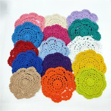 15Pcs/Lot Hand Crochet 4" Round Small Doilies Set Snowflake Floral Color Random