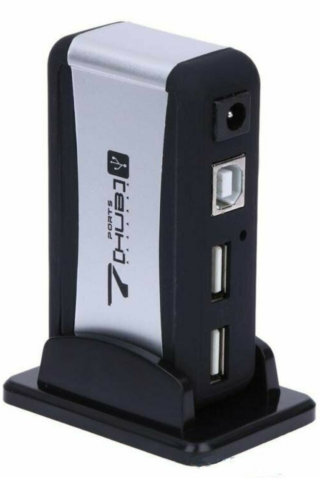 7 Port USB 2.0 HUB Powered High Speed with AC Power Adapter & Cable for PC
