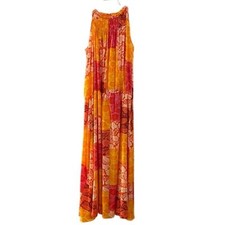 Ann Taylor Colorful Patchwork Floral Midi Dress Womens Size Medium Tall