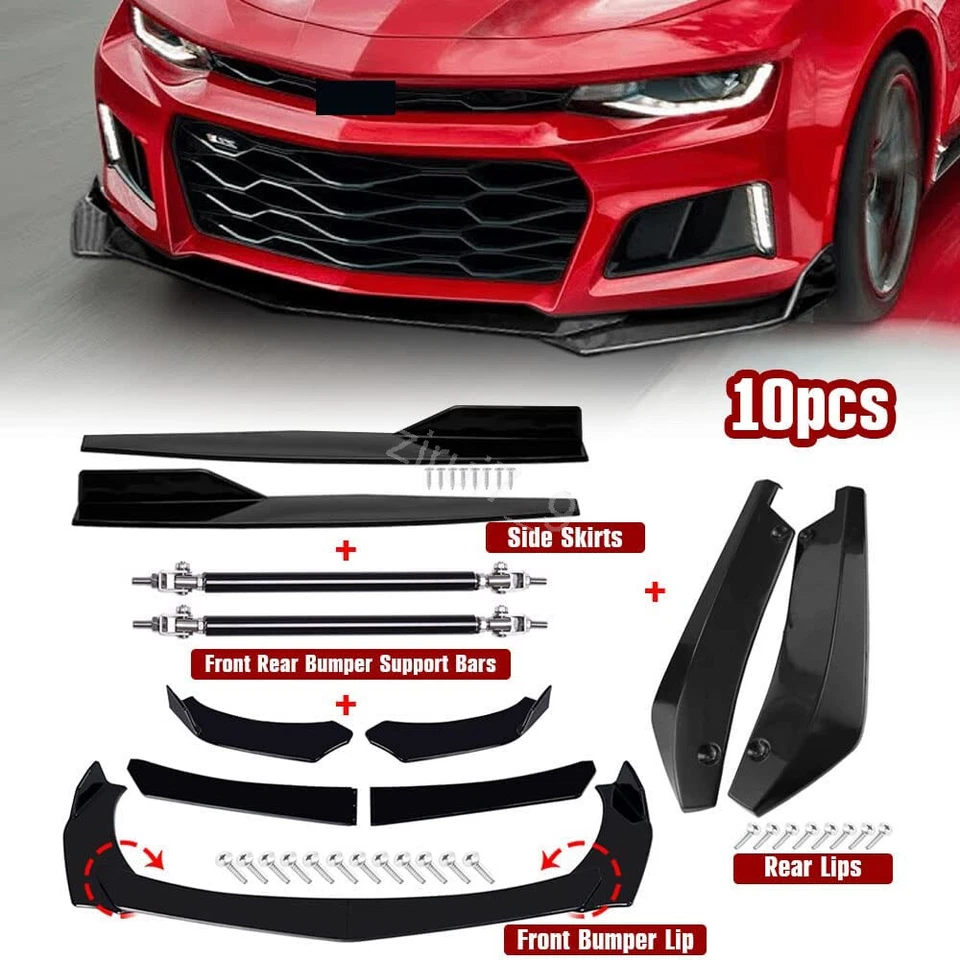 For Toyota 4Runner Sport Front Rear Bumper Lip Spoiler Kit +29" Side Skirt Gloss Foto 2 de 4