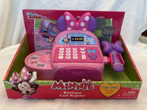 Neuf dans son emballage Minnie Mouse Bowtique Talking caisse enregistreuse Disney Junior Works ! - Photo 1 sur 5
