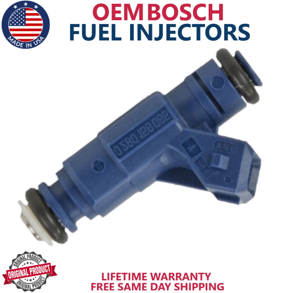 Inyectores de combustible originales Bosch x4 para Volkswagen Passat 2001-2005 1,8 L / 2,0 L I4 Foto 2 de 3