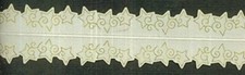 Wired Gold Star Printed/shape Ribbon - 3 Yards