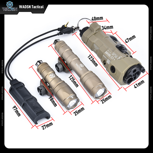 WADSN Tactical M600C/M300A Flashlight MAWL Red Green Blue IR Laser IR Fill Light - Picture 2 of 18