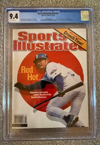 CGC 9.4 ICHIRO SUZUKI 1ST COVER SPORTS ILLUSTRATED #V94 #22 MAY 28, 2001 