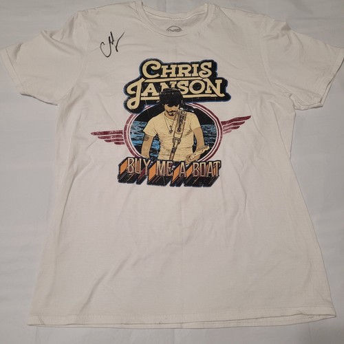 Official Chris Janson Buy Me A Boat Autographed Signed T-shirt Mens Medium