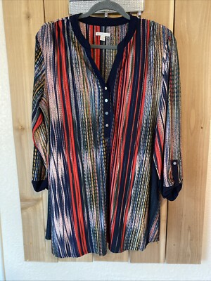 EST 1946 Multicolor Striped LonSleeve Top Size 14/16W NWOT