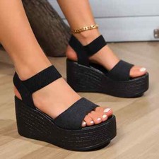 Women's Wedges Sandals Summer Platform High Heels Pumps Party Shoes Footwear