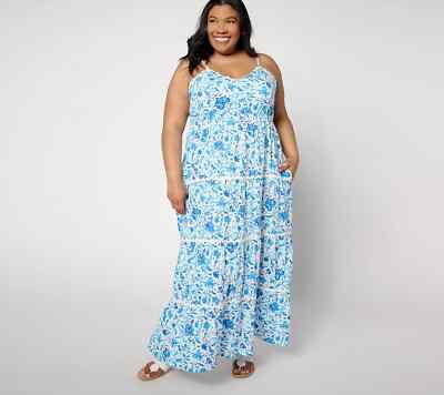 Destination 365 Slvlss Knit Maxi Dress with Lace Trim-Blue-Petite  XS-NEW-A641420 | eBay