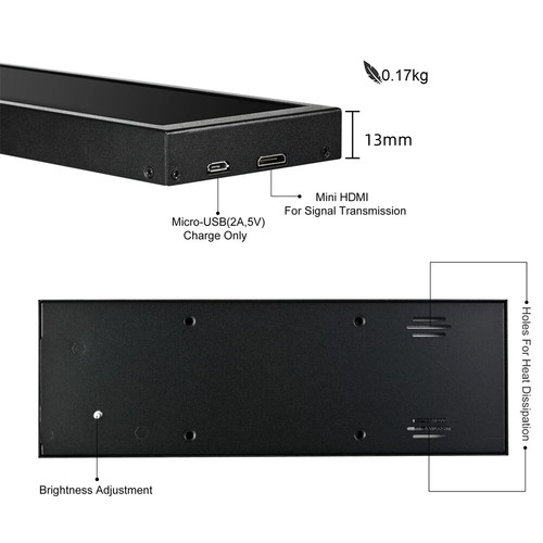 7.84'' Mini Portable Monitor 400*1280 IPS LCD Screen Display for CPU GPU Aida64 - Picture 10 of 14