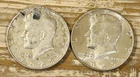 1969 40% Silver Kennedy Half Dollar & 1968 40% Silver Holed/Repaired Below Spot